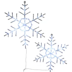 Hot 24 in. Pre Lit Hexagonal Snowflake Decoration, Cool White LED Lights Decorative Accents