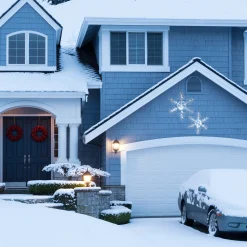 Hot 24 in. Pre Lit Hexagonal Snowflake Decoration, Cool White LED Lights Decorative Accents
