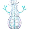Sale 48 in. Pre Lit Iridescent Snowman Decoration, Cool White LED Lights Yard Decorations