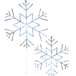 Outlet 24 in. Pre Lit Six Point Star Snowflake Decoration with Cool White LED Lights Decorative Accents