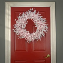 Discount 30 in. Pre-Lit HGTV Home Collection Christmas by the Sea Coral Wreath Pre-Lit Christmas Wreaths|25-36 Inch Christmas Wreaths
