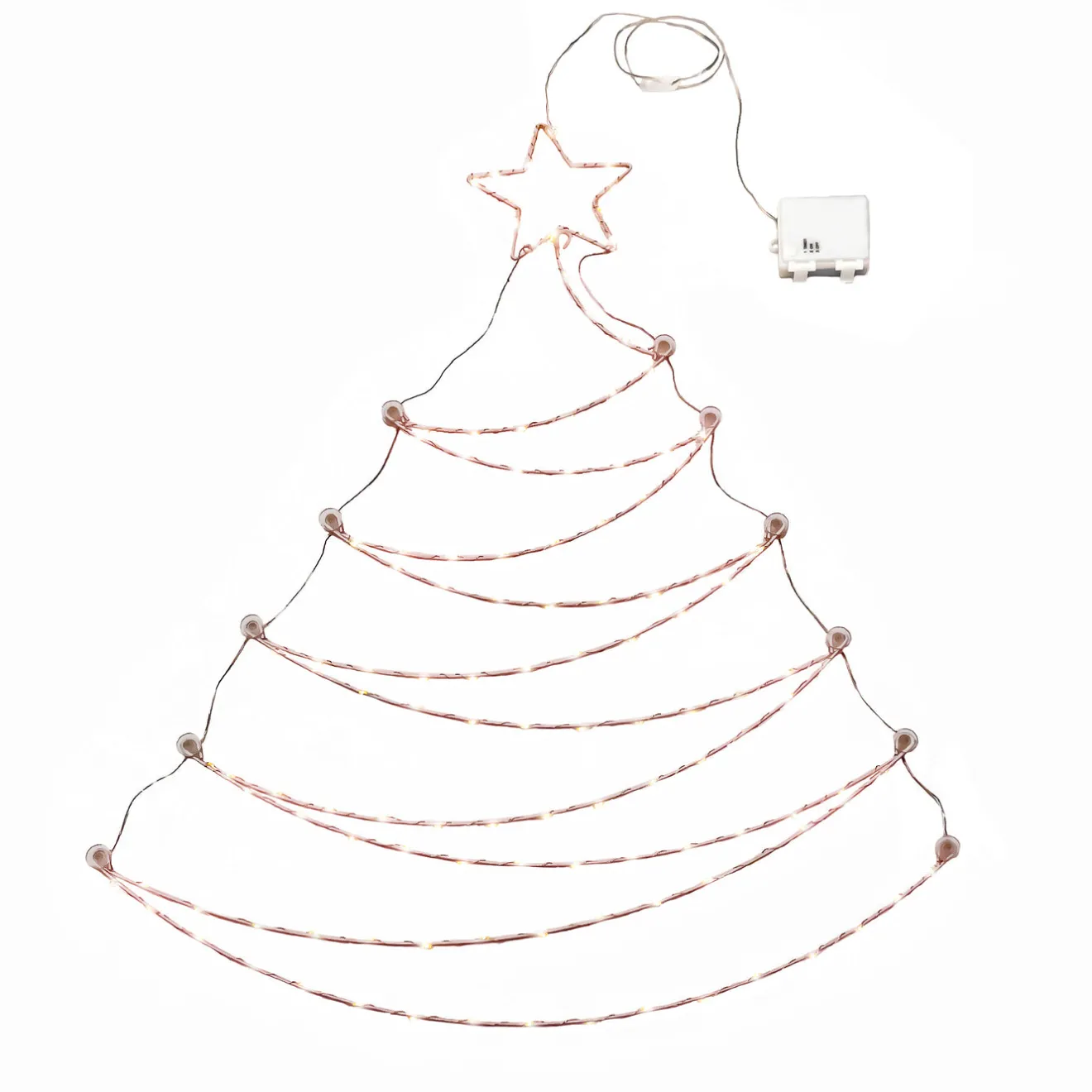 Online 37 in. Pre-Lit Artificial Silver Christmas Tree, Hanging Metal Wire Decoration with Warm White LED Lights Decorative Accents