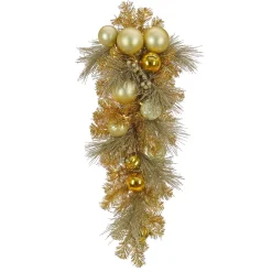 Online 36 in. Pre-Lit Be Merry Decorated Gold Teardrop with Warm White LED Lights Teardrops