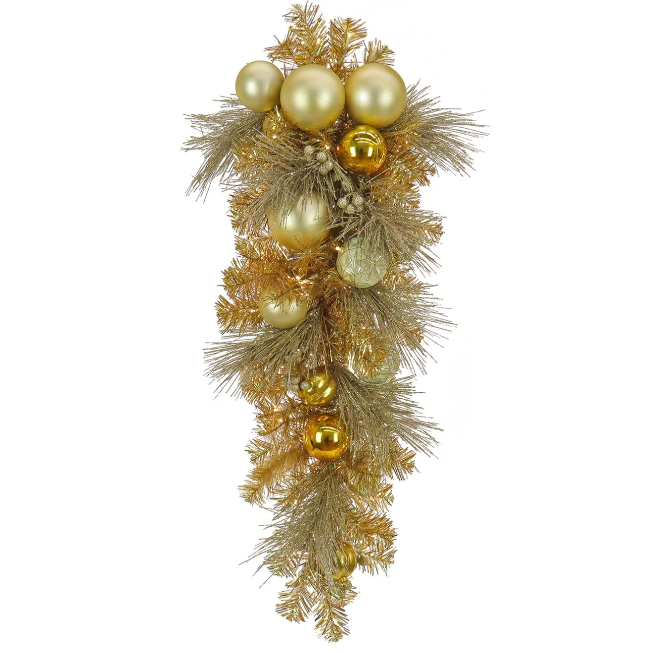 Online 36 in. Pre-Lit Be Merry Decorated Gold Teardrop with Warm White LED Lights Teardrops
