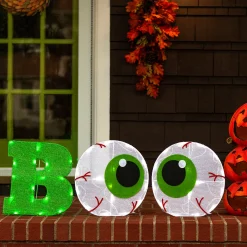 Hot 14 in. Pre-Lit BOO Sign with LED Lights Outdoor Decorations