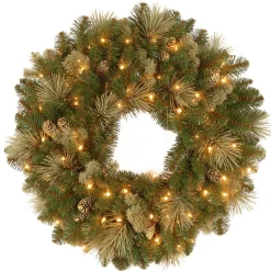 24 in. Pre-Lit Carolina Pine Wreath with LED Lights Pre-Lit Christmas Wreaths|21-24 Inch Christmas Wreaths