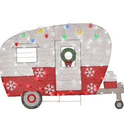 Clearance 32 in. Pre-Lit Christmas Camper Yard Decorations