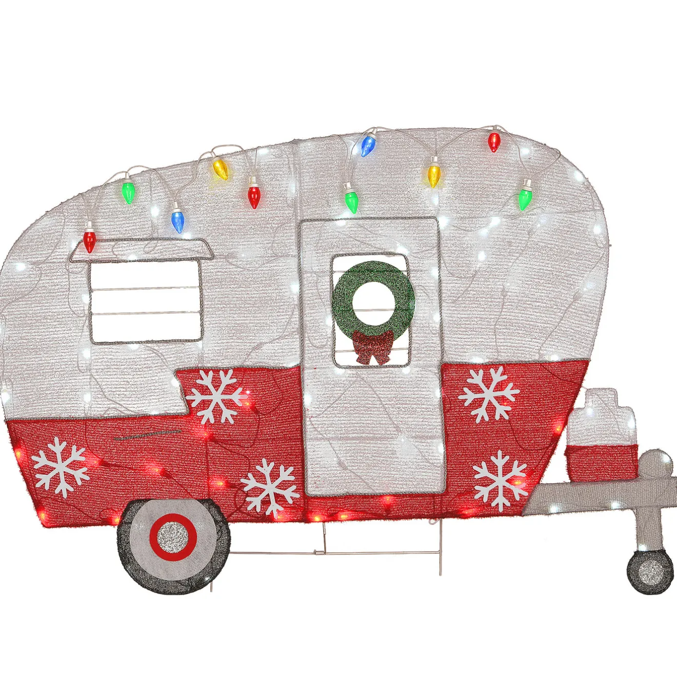 Clearance 32 in. Pre-Lit Christmas Camper Yard Decorations