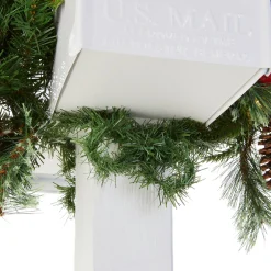 36 in. Pre-Lit Colonial Fir Mailbox Swag with LED Lights Swags