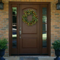 Sale 30 in. Pre-Lit Colonial Fir Wreath with Clear Lights Pre-Lit Christmas Wreaths|25-36 Inch Christmas Wreaths