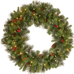 Online 30 in. Pre-Lit Crestwood Spruce Wreath with Twinkly LED Lights Pre-Lit Christmas Wreaths|25-36 Inch Christmas Wreaths
