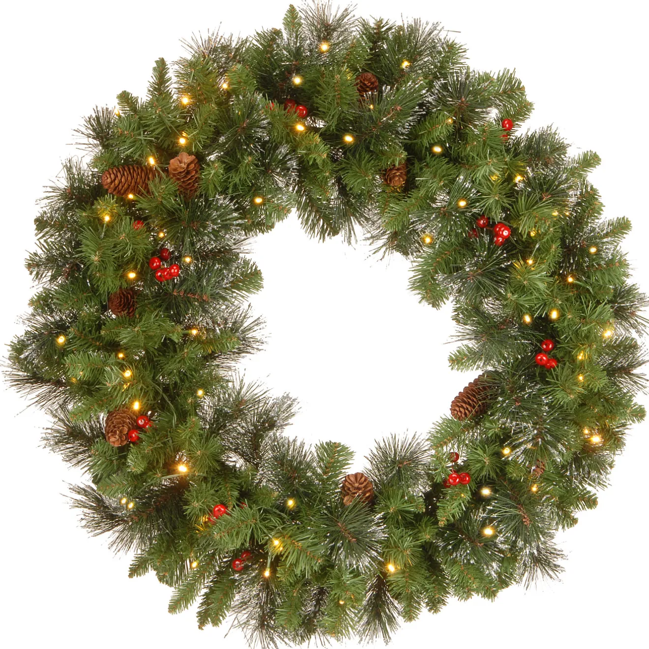 Online 30 in. Pre-Lit Crestwood Spruce Wreath with Twinkly LED Lights Pre-Lit Christmas Wreaths|25-36 Inch Christmas Wreaths