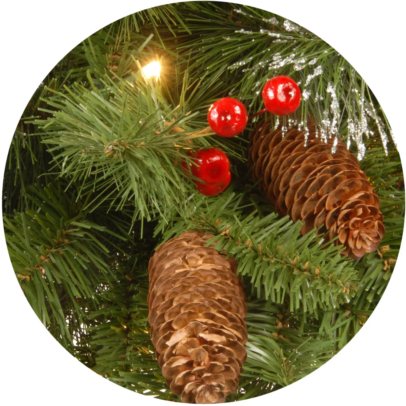 Online 24 in. Pre-Lit Crestwood Spruce Wreath with Clear Lights - Plug In Pre-Lit Christmas Wreaths|21-24 Inch Christmas Wreaths