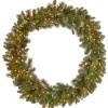 Clearance 48 in. Pre-Lit Crestwood Spruce Wreath with Clear Lights Pre-Lit Christmas Wreaths|37-60 Inch Christmas Wreaths