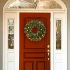 Best 24 in. Pre-Lit Crestwood Spruce Wreath with Twinkly LED Lights Pre-Lit Christmas Wreaths|21-24 Inch Christmas Wreaths