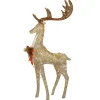 Best 55 in. Pre-lit Crystal Champagne Standing Buck Yard Decorations