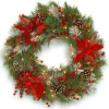 Discount 30 in. Pre-Lit Decorative Collection Tartan Plaid Wreath with Warm White LED Lights Pre-Lit Christmas Wreaths|25-36 Inch Christmas Wreaths