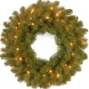Best 24 in. Pre-Lit Downswept Douglas Fir Wreath with Warm White LED Lights Pre-Lit Christmas Wreaths|21-24 Inch Christmas Wreaths