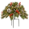 Clearance 18 in. Pre-Lit Frosted Berry Urn Filler with LED Lights Topiaries Arrangements