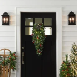 Hot 36 in. Pre-Lit Frosted Berry Teardrop with LED Lights Teardrops