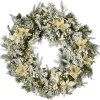 Clearance 30 in. Pre-Lit Frosted Colonial Fir Wreath with Dual Color LED Cosmic Lights Pre-Lit Christmas Wreaths|25-36 Inch Christmas Wreaths