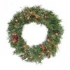 Sale 24 in. Pre-Lit Glistening Pine Wreath with LED Lights Pre-Lit Christmas Wreaths|21-24 Inch Christmas Wreaths