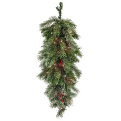 Hot 36 in. Pre-Lit Glistening Pine Teardrop with LED Lights Teardrops
