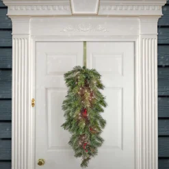 Hot 36 in. Pre-Lit Glistening Pine Teardrop with LED Lights Teardrops