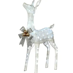 New 36 in. Pre-Lit Glittered Fawn Yard Decorations
