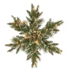 Clearance 32 in. Pre-Lit Glittery Bristle Pine Snowflake with LED Lights Pre-Lit Christmas Wreaths|25-36 Inch Christmas Wreaths