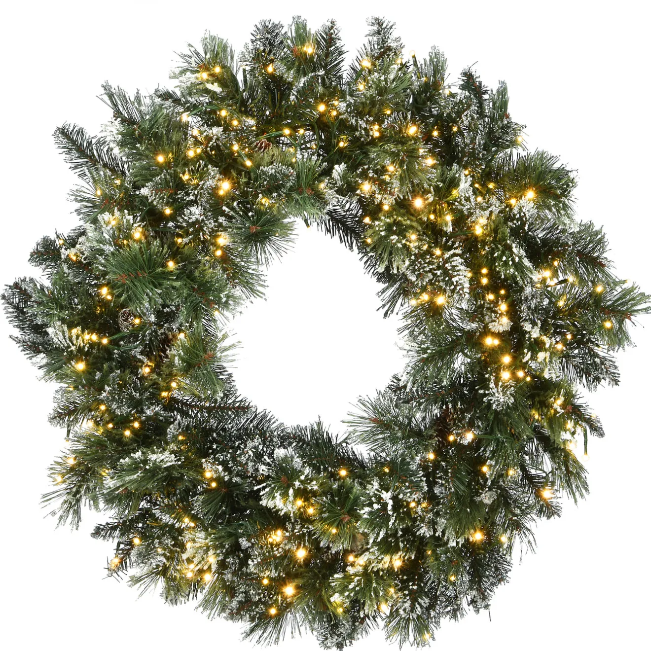 Online 30 in. Pre-Lit Glittery Bristle Pine Wreath with Dual Color LED Cosmic Lights Pre-Lit Christmas Wreaths|25-36 Inch Christmas Wreaths