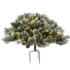 New 36 in. Pre-Lit Glittery Bristle Pine Urn Filler with LED Lights Topiaries Arrangements