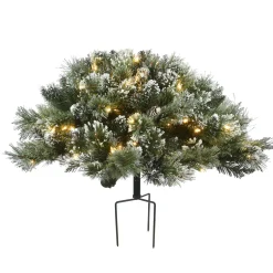New 36 in. Pre-Lit Glittery Bristle Pine Urn Filler with LED Lights Topiaries Arrangements