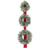 Online 26 in. Pre-Lit Glittery Bristle Triple Wreath with LED Lights Pre-Lit Christmas Wreaths|25-36 Inch Christmas Wreaths