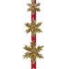 Clearance 70 in. Pre-Lit Glittery Bristle Pine Snowflake with White Lights Pre-Lit Christmas Wreaths|37-60 Inch Christmas Wreaths