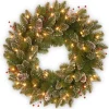 New 24 in. Pre-Lit Glittery Mountain Spruce with LED Lights Pre-Lit Christmas Wreaths|21-24 Inch Christmas Wreaths