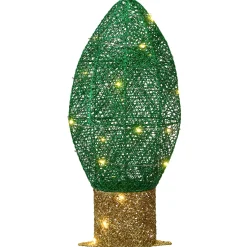 Sale 20 in. Pre-Lit Green Christmas Light Bulb Decoration Yard Decorations