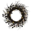 Outlet 24 in. Pre-Lit Halloween Deadwood Twig Wreath with LED Lights Wreaths
