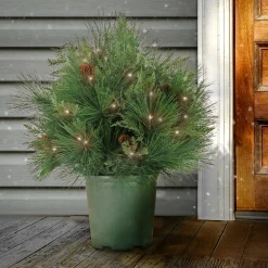 Online 26 in. Pre-Lit HGTV Home Collection Black Tie Planter Filler Topiaries Arrangements