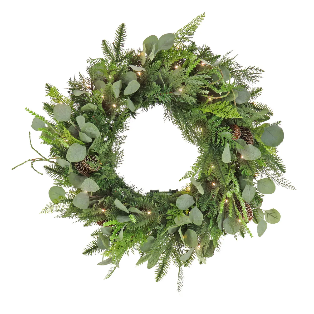 Discount 28 in. Pre-Lit HGTV Home Collection Frosted Wreath with LED Lights Pre-Lit Christmas Wreaths|25-36 Inch Christmas Wreaths