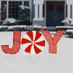 Best 18 in. Pre-Lit JOY Decoration Yard Decorations