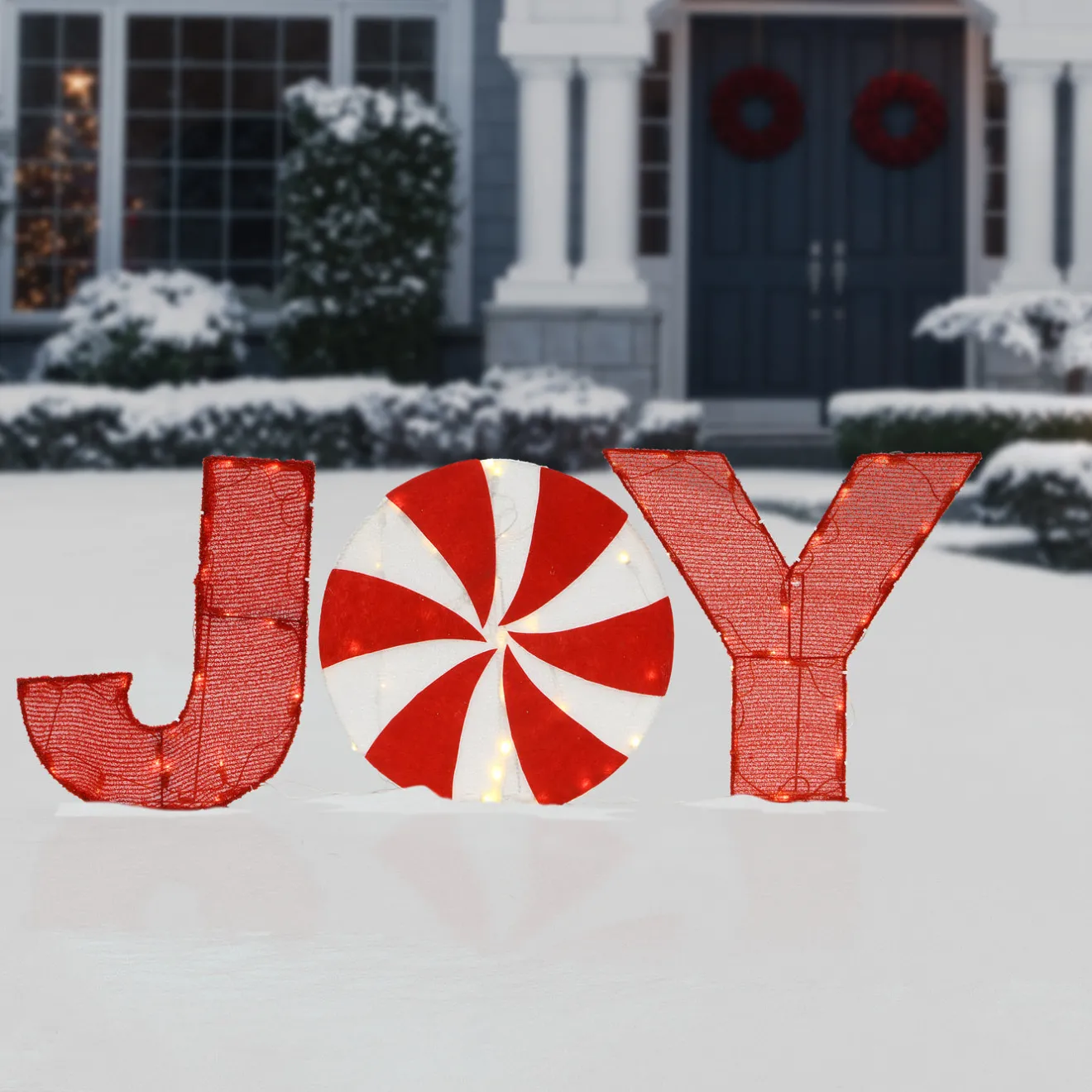 Best 18 in. Pre-Lit JOY Decoration Yard Decorations