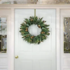 Online 24 in. Pre-Lit North Conway Wreath with Clear Lights Pre-Lit Christmas Wreaths|21-24 Inch Christmas Wreaths