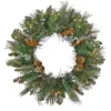 Sale 30 in. Pre-Lit North Conway Wreath with Warm White LED Lights Pre-Lit Christmas Wreaths|25-36 Inch Christmas Wreaths