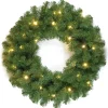 New 24 in. Pre-Lit North Valley Spruce Wreath with Dual Color LED Lights Pre-Lit Christmas Wreaths|21-24 Inch Christmas Wreaths