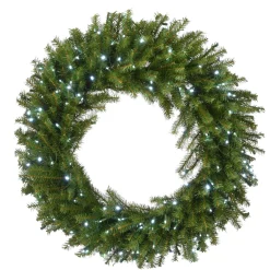 Outlet 36 in. Pre-Lit Norwood Fir Memory Shape Wreath with Clear Lights Pre-Lit Christmas Wreaths|25-36 Inch Christmas Wreaths
