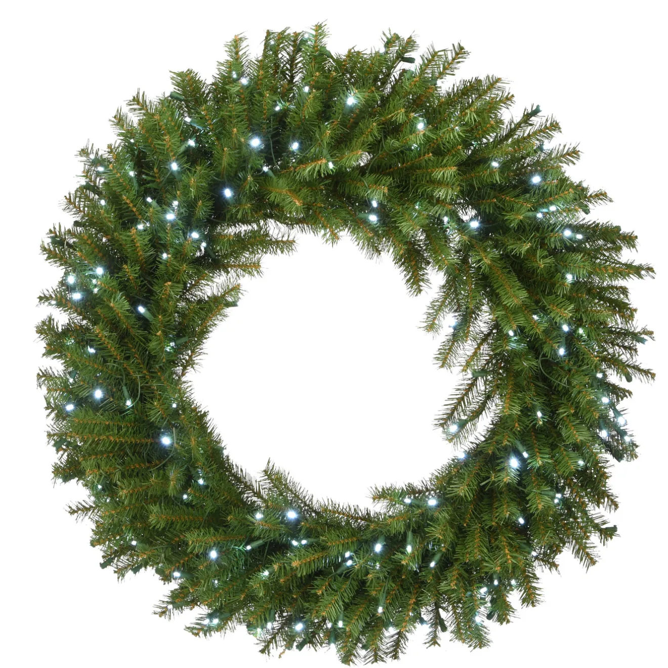 Outlet 36 in. Pre-Lit Norwood Fir Memory Shape Wreath with Clear Lights Pre-Lit Christmas Wreaths|25-36 Inch Christmas Wreaths