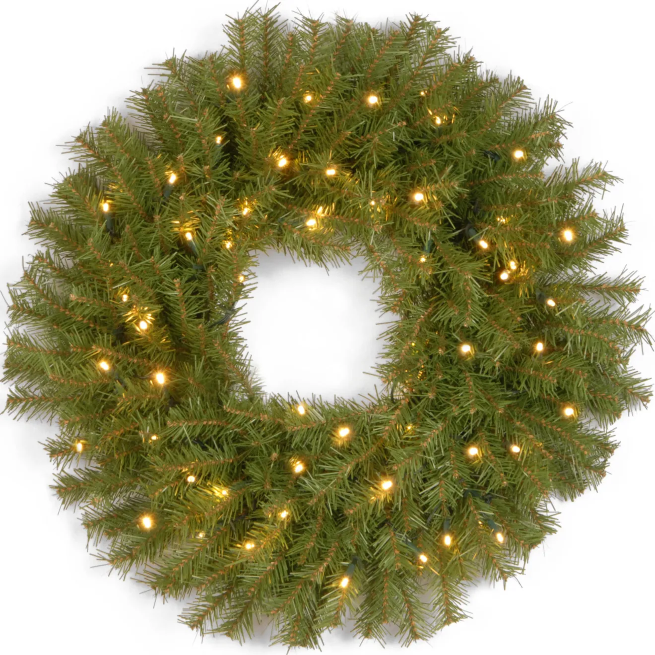 24 in. Pre-Lit Norwood Fir Wreath with Twinkly LED Lights Pre-Lit Christmas Wreaths|21-24 Inch Christmas Wreaths