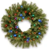 Online 24 in. Pre-Lit Norwood Fir Wreath with Battery Operated Multicolor LED Lights Pre-Lit Christmas Wreaths|21-24 Inch Christmas Wreaths