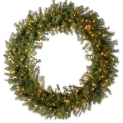 Best 48 in. Pre-Lit Norwood Fir Wreath with Clear Lights Pre-Lit Christmas Wreaths|37-60 Inch Christmas Wreaths
